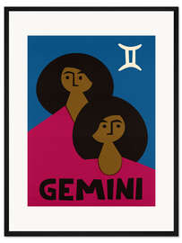 Gerahmter Kunstdruck Sternzeichen Zwillinge