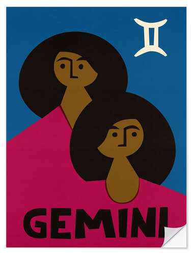 Selvklebende plakat Gemini Zodiac Star Sign