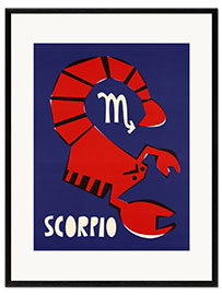 Innrammet kunsttrykk Scorpio Zodiac Star Sign