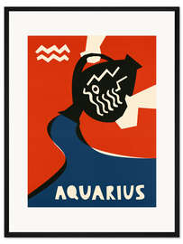 Gerahmter Kunstdruck Sternzeichen Wassermann