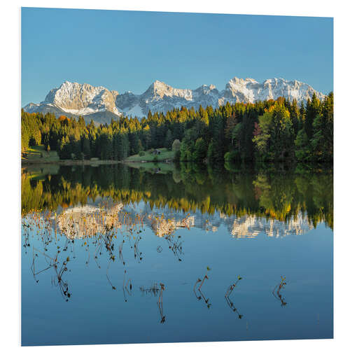 Tableau en PVC Karwendel Mountains Reflected in Geroldsee II