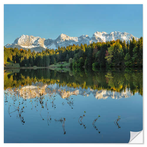 Naklejka na ścianę Karwendel Mountains Reflected in Geroldsee II