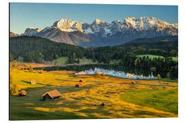 Aluminium print Karwendel Mountains Reflected in Geroldsee IV