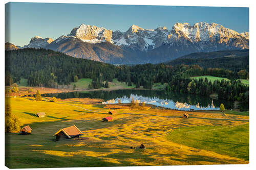 Canvas print Karwendel Mountains Reflected in Geroldsee IV