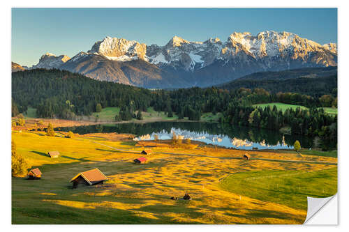 Naklejka na ścianę Karwendel Mountains Reflected in Geroldsee IV