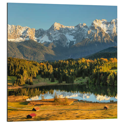 Aluminium print Karwendel Mountains Reflected in Geroldsee I