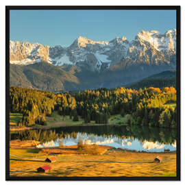 Gerahmter Kunstdruck Karwendelgebirge Spiegelt Sich im Geroldsee I