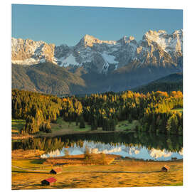 Foam board print Karwendel Mountains Reflected in Geroldsee I