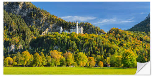 Selvklæbende plakat Neuschwanstein Castle in Autumn III