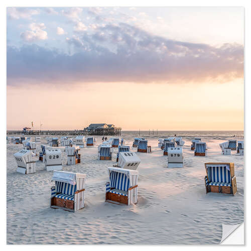 Wandsticker Am Nordseestrand bei Sankt Peter Ording