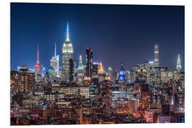 Foam board print New York City skyline at night