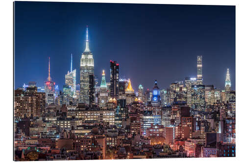 Gallery print New York City skyline at night