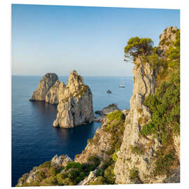 Foam board print Faraglioni Felsen im Sommer, Capri, Italien