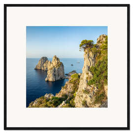 Framed art print Faraglioni Felsen im Sommer, Capri, Italien