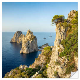 Adesivo murale Faraglioni Felsen im Sommer, Capri, Italien