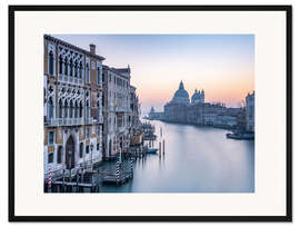 Gerahmter Kunstdruck Canal Grande bei Sonnenaufgang, Venedig, Italien