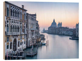 Holzbild Canal Grande bei Sonnenaufgang, Venedig, Italien