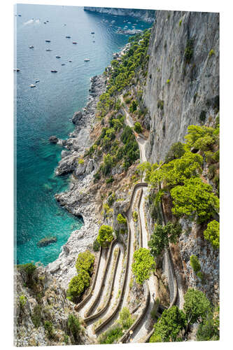 Cuadro de metacrilato Via Krupp path on Capri island, Italy