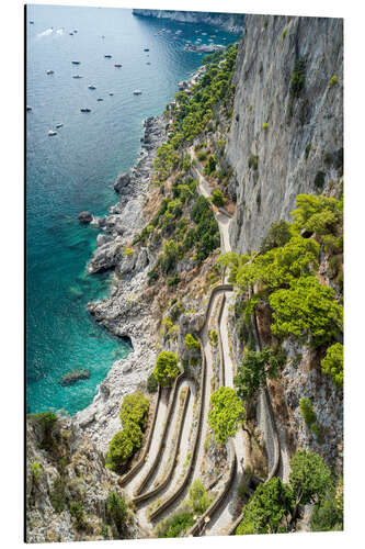 Tableau en aluminium Via Krupp path on Capri island, Italy