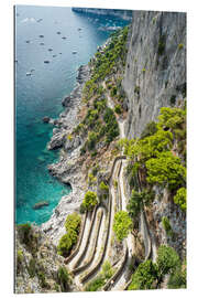 Tableau en plexi-alu Via Krupp path on Capri island, Italy