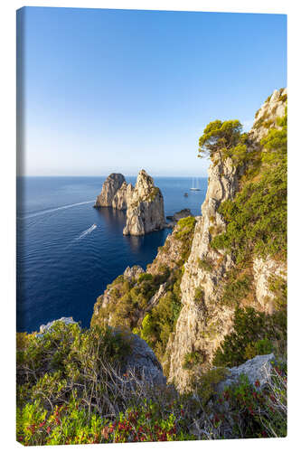 Canvas print Faraglioni Felsen auf Capri