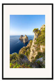 Gerahmter Kunstdruck Faraglioni-Felsen auf Capri