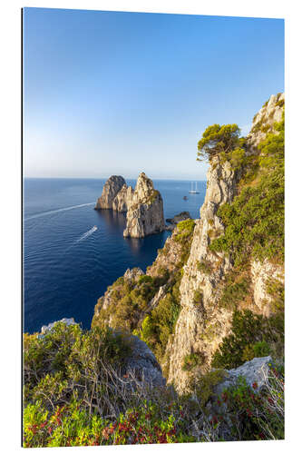 Tableau en plexi-alu Faraglioni Felsen auf Capri