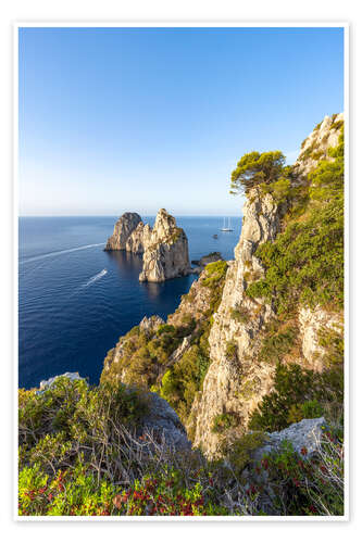 Poster Faraglioni Felsen auf Capri