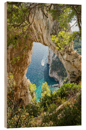 Obraz na drewnie Arco Naturale Rock, Capri, Italy