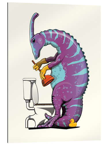 Gallery print Parasaurolophus Unblocking Toilet