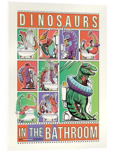 Acrylglasbild Dinosaurs in the Bathroom