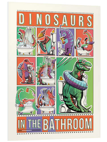 Obraz na PCV Dinosaurs in the Bathroom