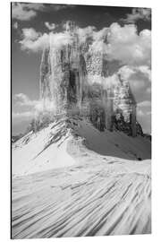 Tableau en aluminium Drei Zinnen in winter, Dolomites, South Tyrol