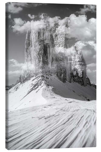 Tableau sur toile Drei Zinnen in winter, Dolomites, South Tyrol