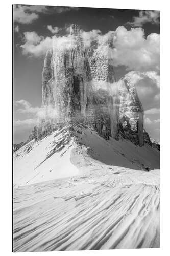 Gallery print Drei Zinnen in winter, Dolomites, South Tyrol