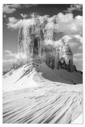 Naklejka na ścianę Drei Zinnen in winter, Dolomites, South Tyrol