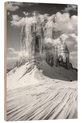 Cuadro de madera Drei Zinnen in winter, Dolomites, South Tyrol