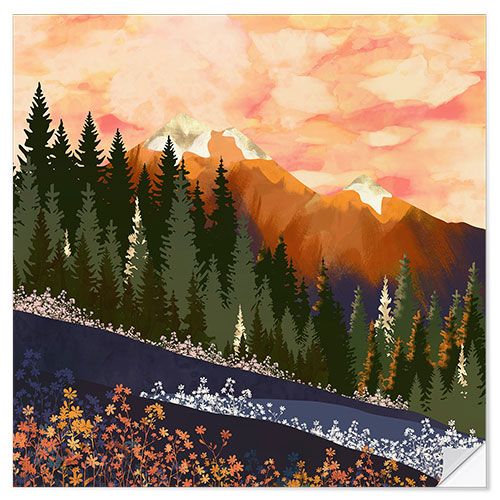 Sticker mural Mountain Dusk