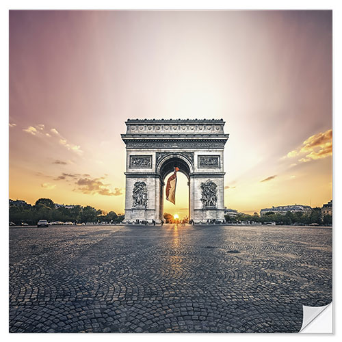 Selvklebende plakat Arc De Triomphe