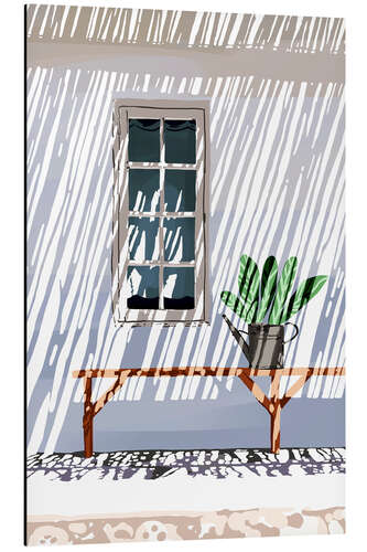 Tableau en aluminium Sur la terrasse a l'ombre