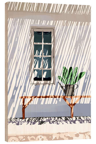 Wood print In the Shade on the Terrace