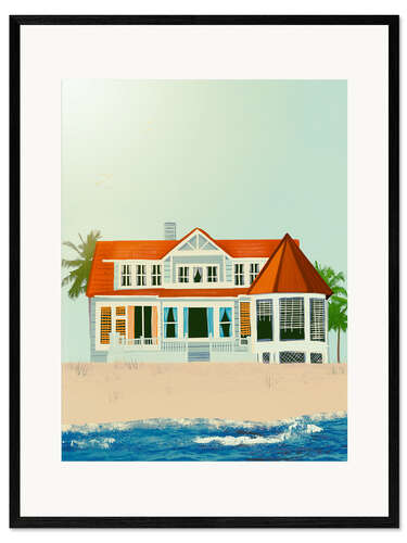 Stampa artistica con cornice Casa al mare