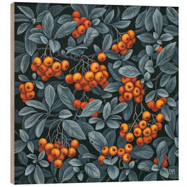 Tableau en bois Pyracantha berries