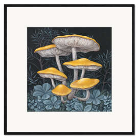 Stampa artistica con cornice Yellow Mushrooms