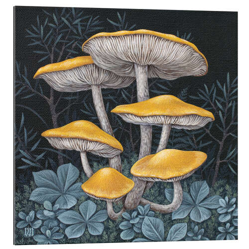 Quadro em plexi-alumínio Yellow Mushrooms