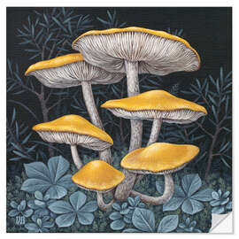 Vinilo para la pared Yellow Mushrooms