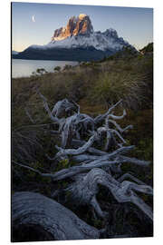 Aluminium print Moonrise In Patagonian Fjords