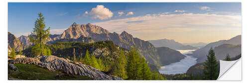 Wall sticker Sunrise in the Alps over Koenigssee with Watzmann