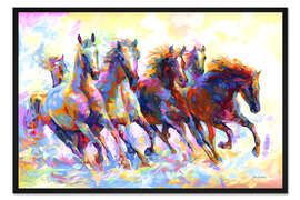 Gerahmter Kunstdruck Wildpferde Farbenfroh