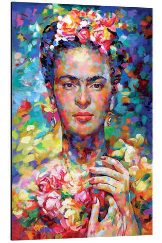 Aluminium print Colourful Frida Kahlo